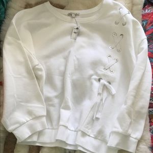 Express white sweatshirt. NWT